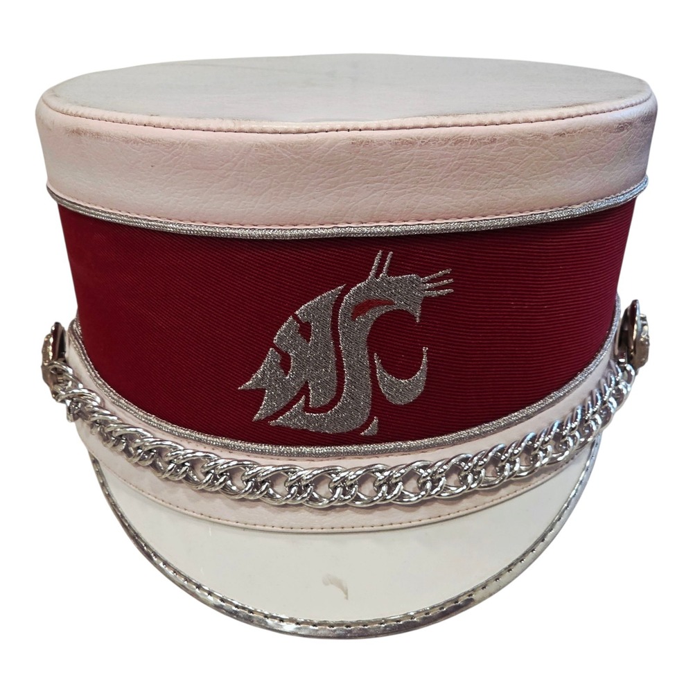 Washington State Cougars Marching Band Hat DeMoulin White Rare WSU Shako